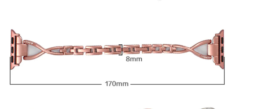 Apple Watch Band X-Type Stainless Steel with Diamonds